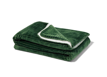 woonplaid fleece/sherpa 130x150 groen