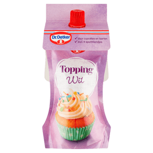 Dr. Oetker Topping wit taart versiering