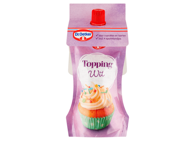 Dr. Oetker Topping wit taart versiering