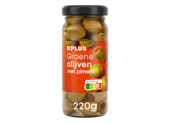 Groene olijven met piment