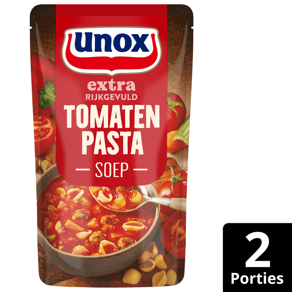 Unox Soep in zak rijkgevuld tomaten pasta
