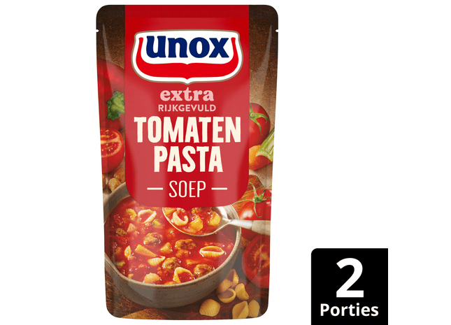 Unox Soep in zak rijkgevuld tomaten pasta