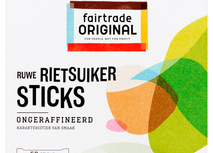 Fairtrade Original Ruwe rietsuiker in sticks Fairtrade