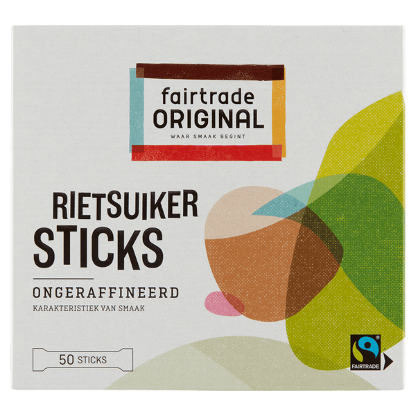 Fairtrade Original Ruwe rietsuiker in sticks Fairtrade