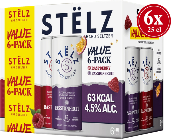 Stëlz Hard Seltzer Raspberry & Passionfruit