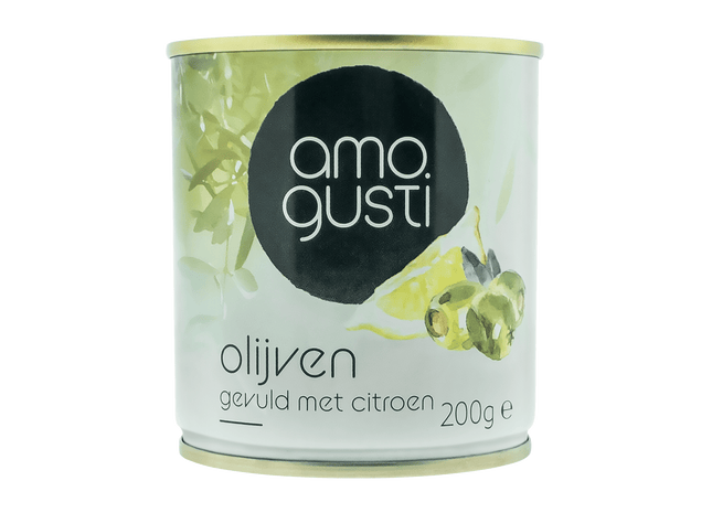 Amogusti Olijven gevuld met citroen