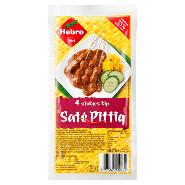 Hebro 4 Hähnchen-Saté-Spieße Pikant