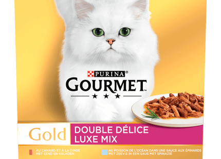 Gourmet Gold Luxe Mix kattenvoer nat vis/vlees
