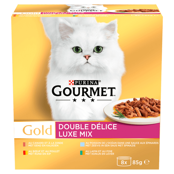 Gourmet Gold Luxe Mix kattenvoer nat vis/vlees