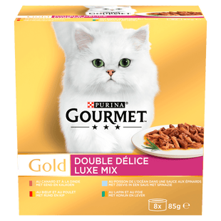 Gourmet Gold Luxe Mix kattenvoer nat vis/vlees