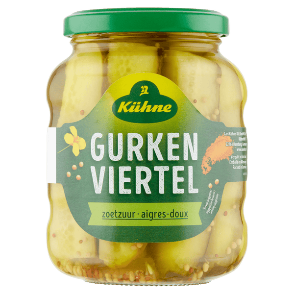 Kuhne Pickled Cucumber Quarters Sweet and Sour