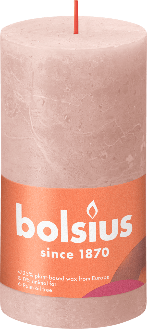 Bolsius Rustikal Glanz Stumpenkerze 130/68 Nebel