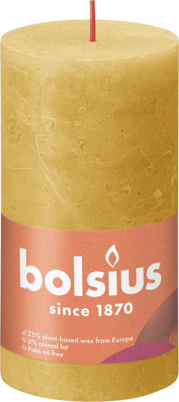 Bolsius Rustikale Stumpenkerze 130/68 Wabenmuster