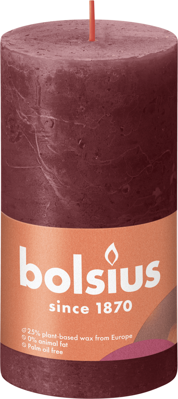 Bolsius Rustiek stompkaars 130/68 Velvet Red