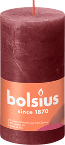 Bolsius Rustic Pillar Candle 130/68 Velvet Red