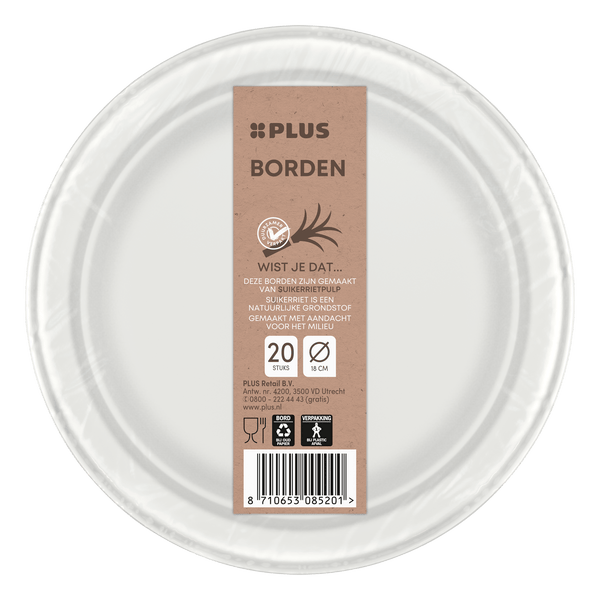 Round plate 18cm bagasse
