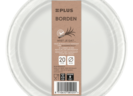 Bord rond 18cm bagasse