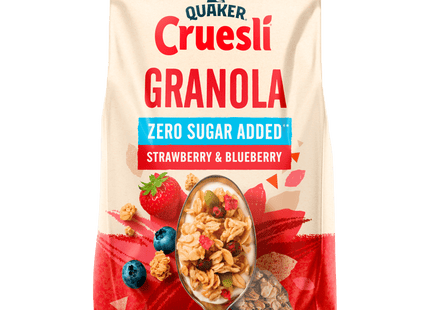 Quaker Cruesli zero sugar granola strawberry