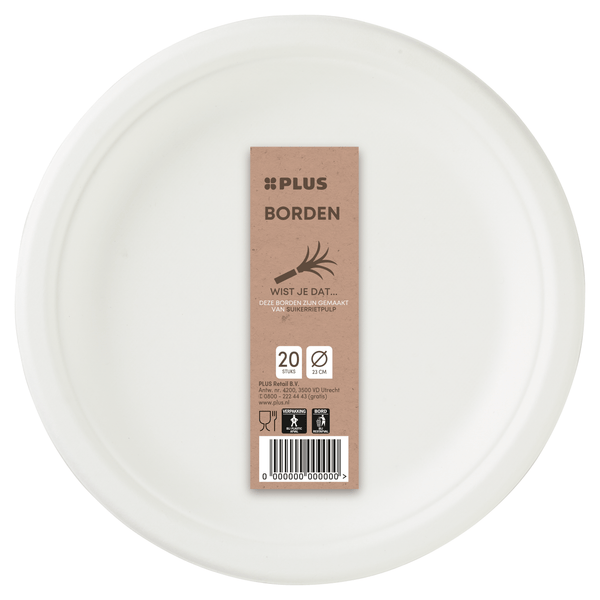 Round 23 cm bagasse plate