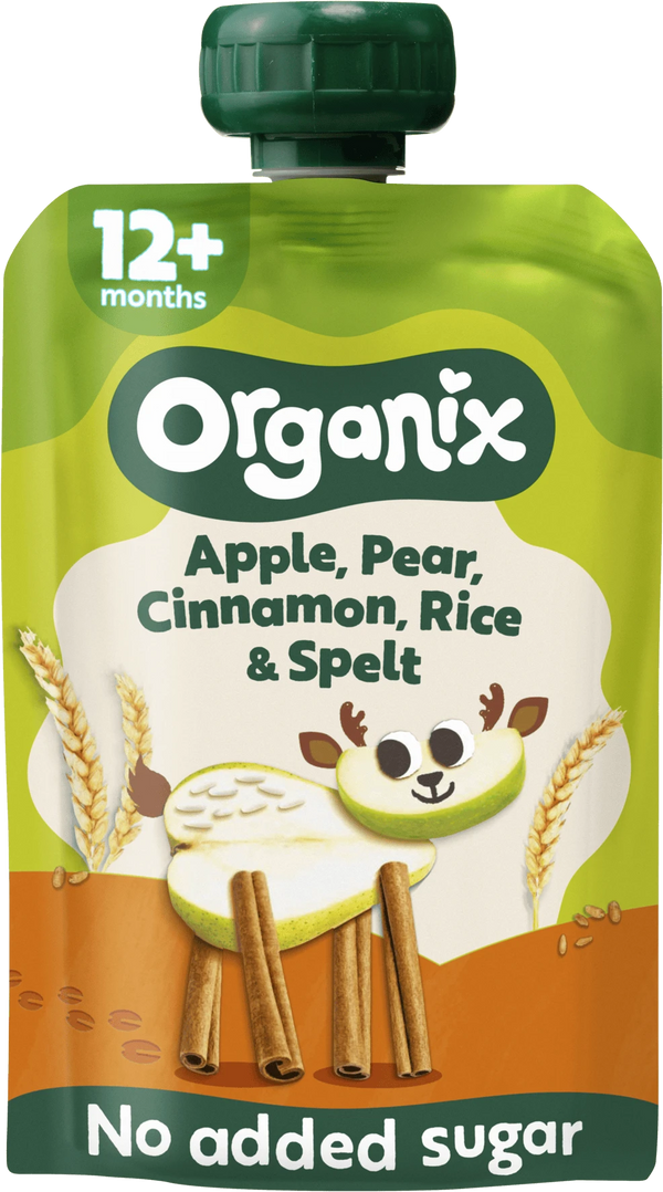 Organix Squeeze Fruit 12+ cinnamon & rice