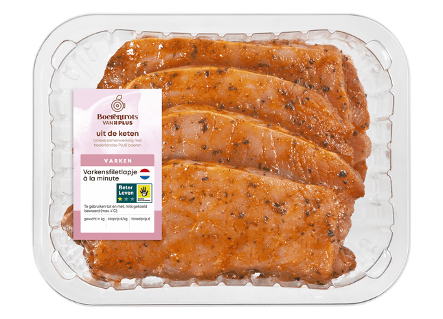 Boerentrots Varkensfiletlapje a la minute Toscaans