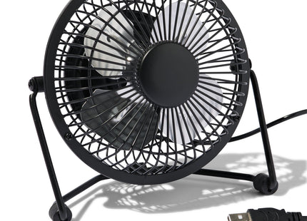 table fan USB retro black Ø10cm