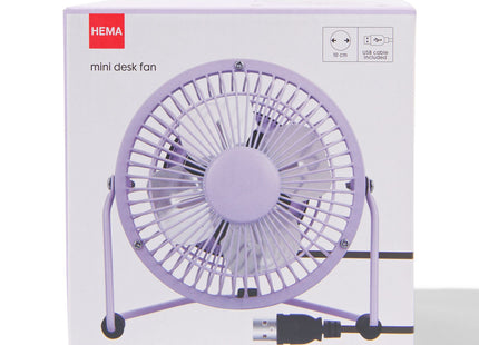 table fan USB retro lilac Ø10cm