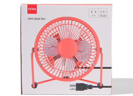 table fan USB retro neon orange Ø10cm