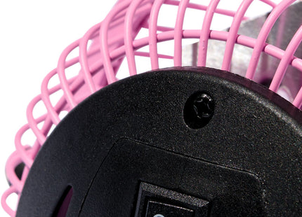 tafelventilator USB retro neon roze Ø10cm