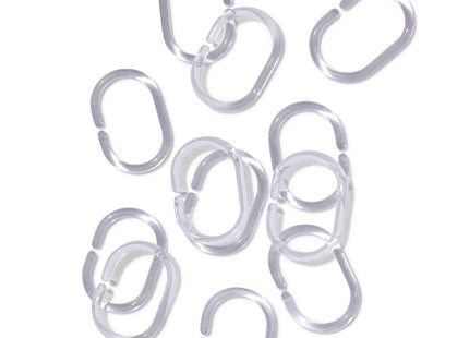 shower curtain rings transparent - 12 pcs