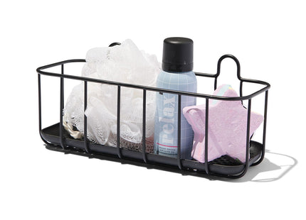 shower basket with suction cups black