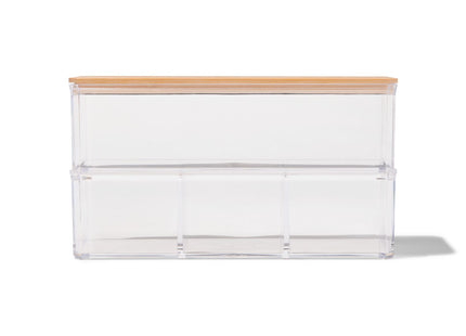 dubbele organizer transparant met deksel 9x12.5x12.9  Dutchshopper