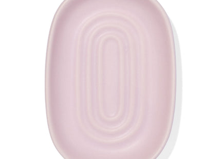 soap dish with ribs matt earthenware lilac 13x9