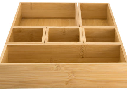 drawer organizer 32.5x25x5.5 6-part bamboo