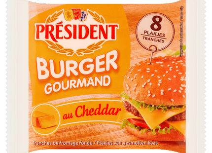 President Burger slices cheddar