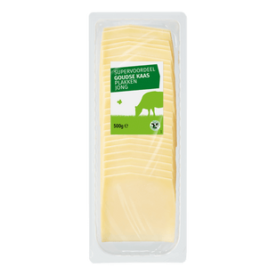 Neutraal Gouda plakken jong 500 gram