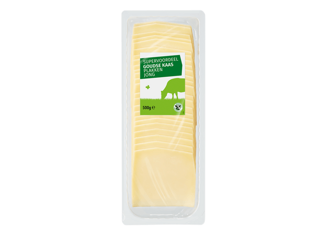 Neutraal Gouda plakken jong 500 gram
