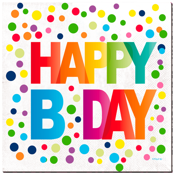 Folat Servetten rainbow dots