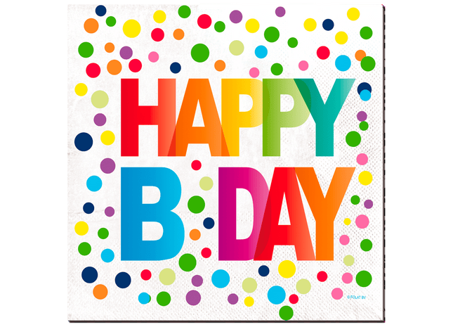 Folat Servetten rainbow dots