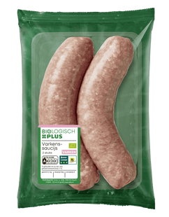 Biologisch  Varkenssaucijs 2 stuks