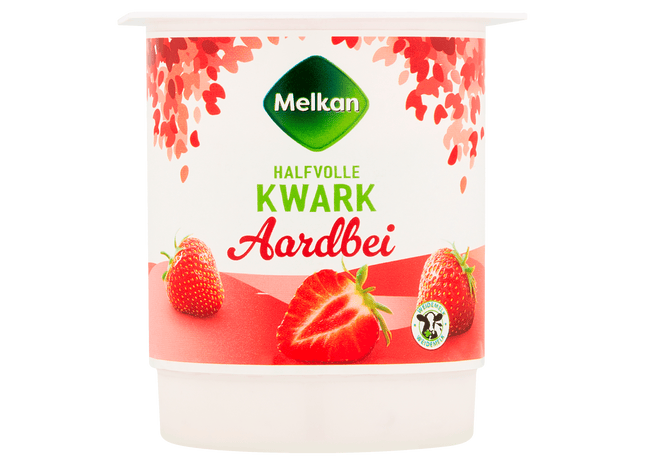 Melkan Halfvolle kwark aardbei