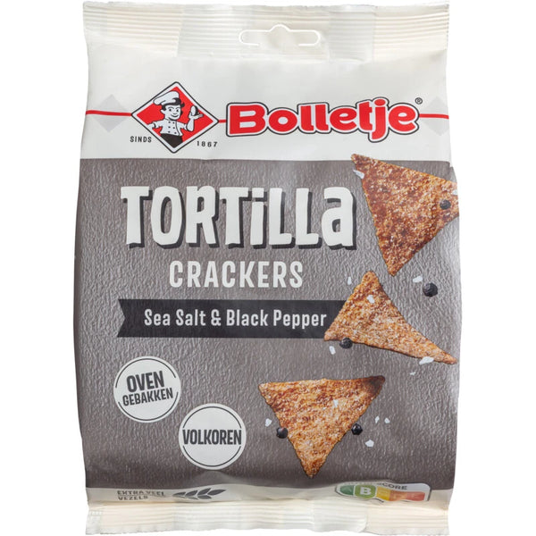 Bolletje Tortilla crackers sea salt black pepper