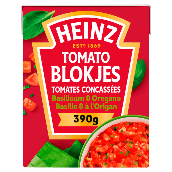 Heinz Tomatenblokjes met basilicum & oregano