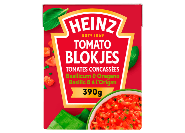 Heinz Tomatenblokjes met basilicum & oregano