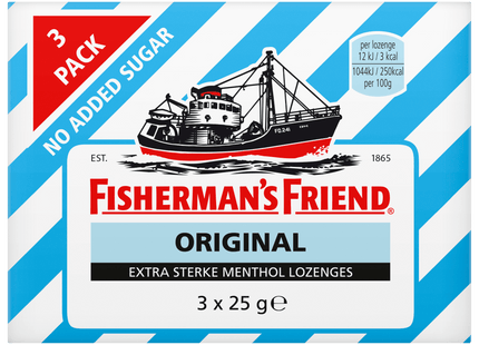 Fisherman's Friends Original Extra Sterk suikervrij 3 pack