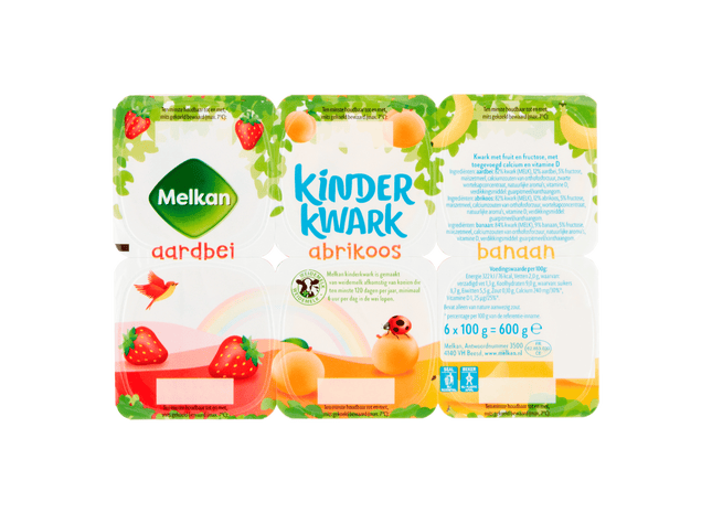 Melkan Toetiemonster Kinderkwark 6 x 100 gram