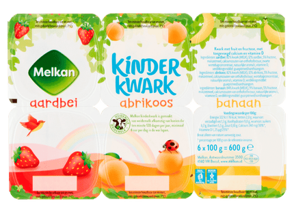 Melkan Toetiemonster Kinderkwark 6 x 100 gram  Dutchshopper