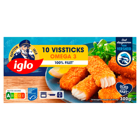 Iglo Vissticks Omega3 10 stuks