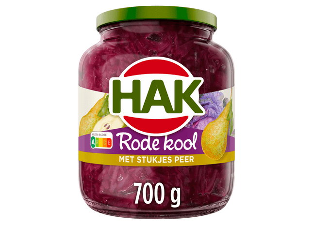 Hak Rode kool met stukjes peer