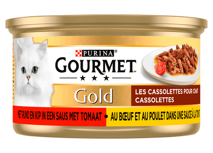 Gourmet Gold Cassolettes kattenvoer rund/kip